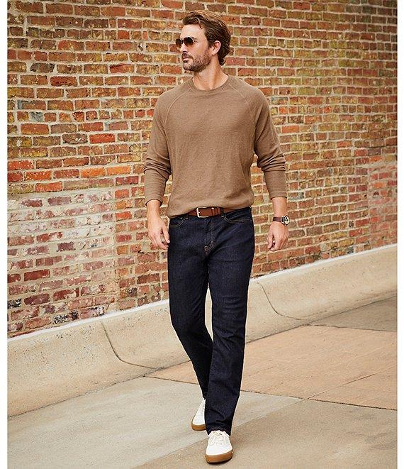 Cremieux Premium Denim Relaxed Straight Fit Dark Wash Stretch Jeans Product Image