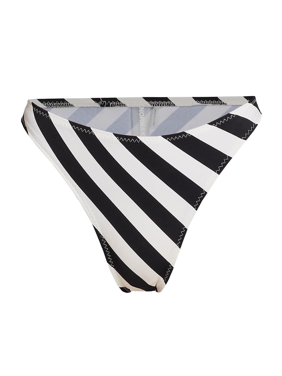 Womens Luca Striped High-Waist Bikini Bottom Product Image