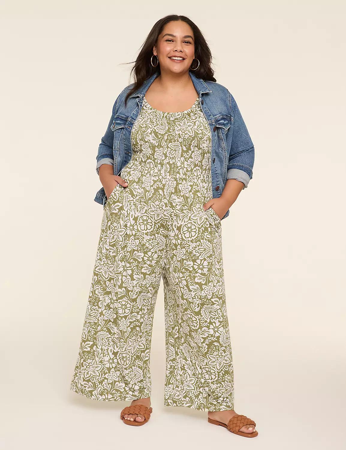 Smocked-Bodice Jumpsuit Product Image
