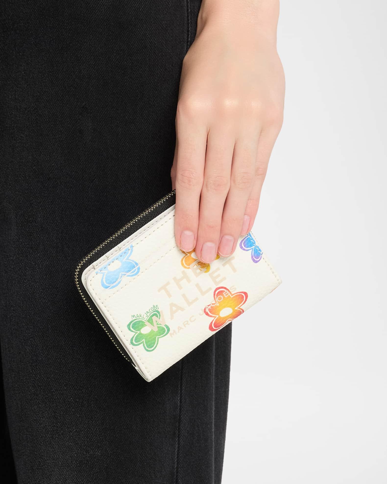 Wild Daisy-Print Leather Wallet  Product Image