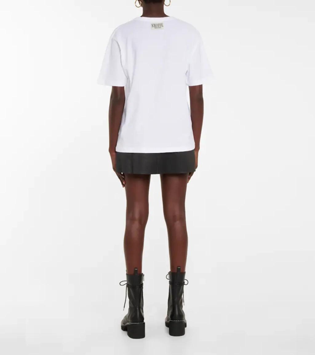 KHAITE Womens White Mae Brand-patch Cotton-jersey T-shirt In Cream Product Image