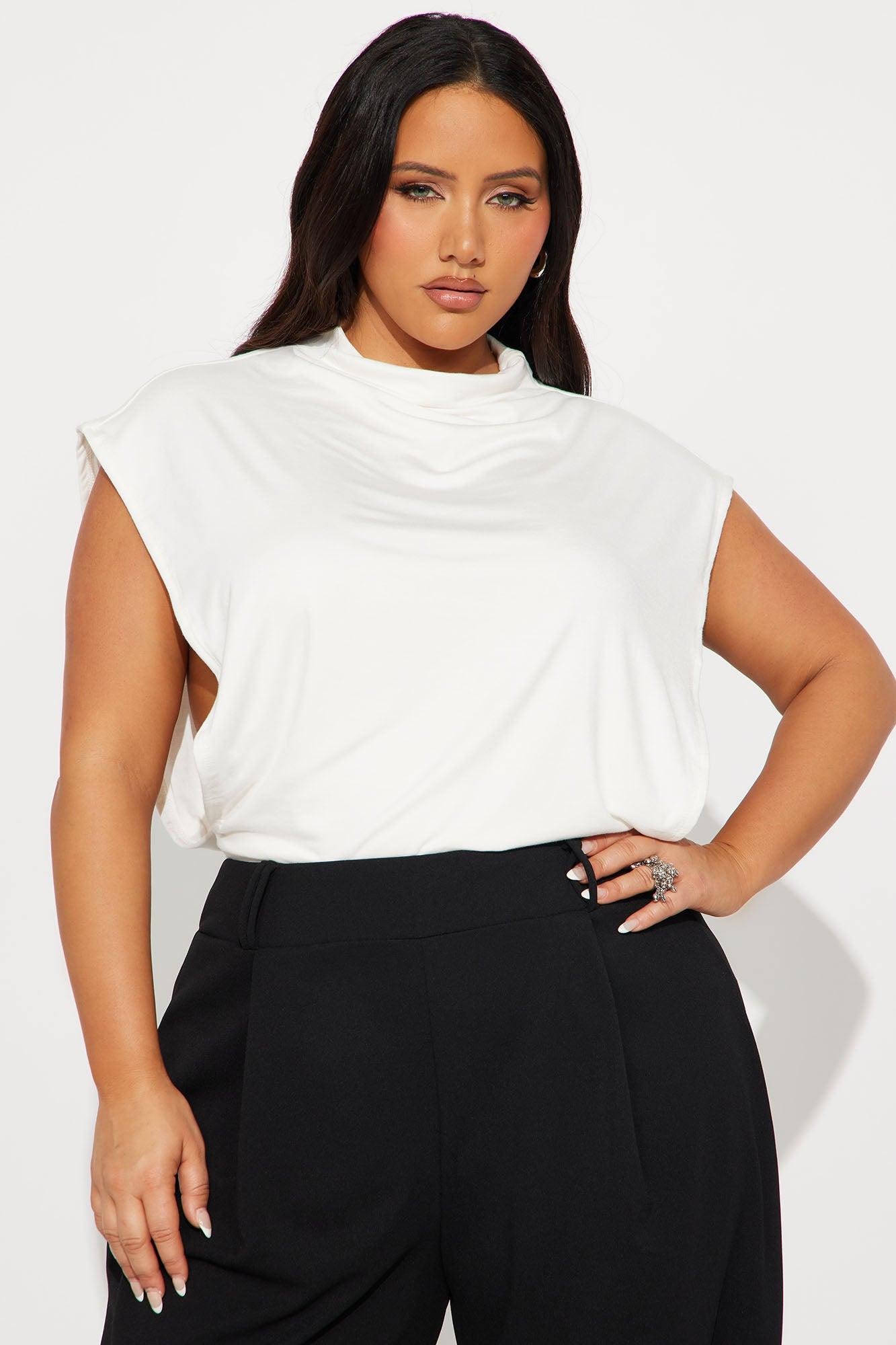 Audra Double Lined Turtle Neck Bodysuit - Ivory Female Product Image