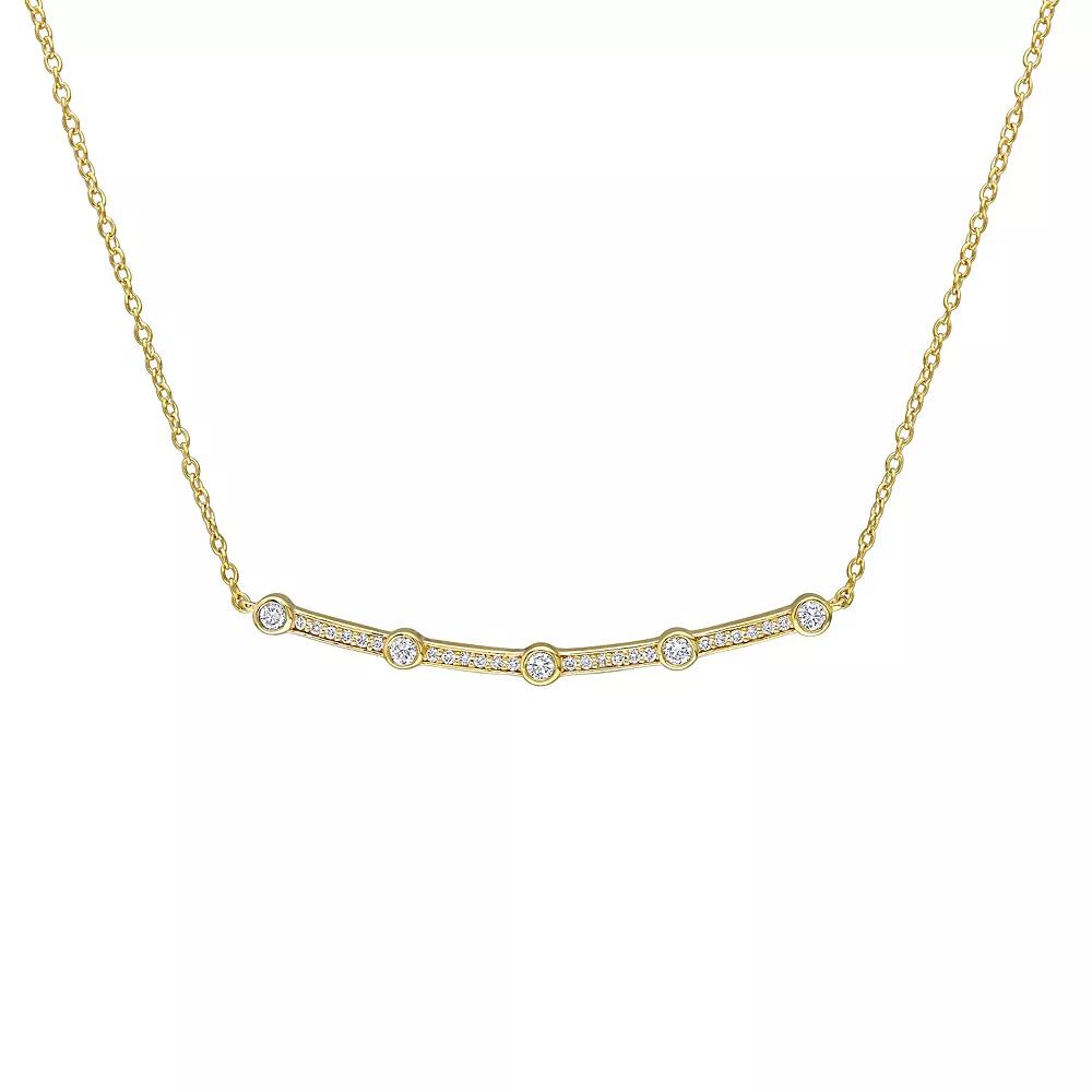 Stella Grace 18k Gold Over Sterling Silver 1/3 Carat T.W. Lab-Grown Diamond Bar Necklace, Women's, Size: 17", 18k Gold Plated Product Image