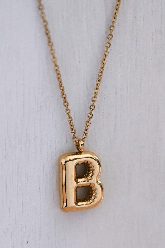 Balloon Initial Gold Necklace Product Image