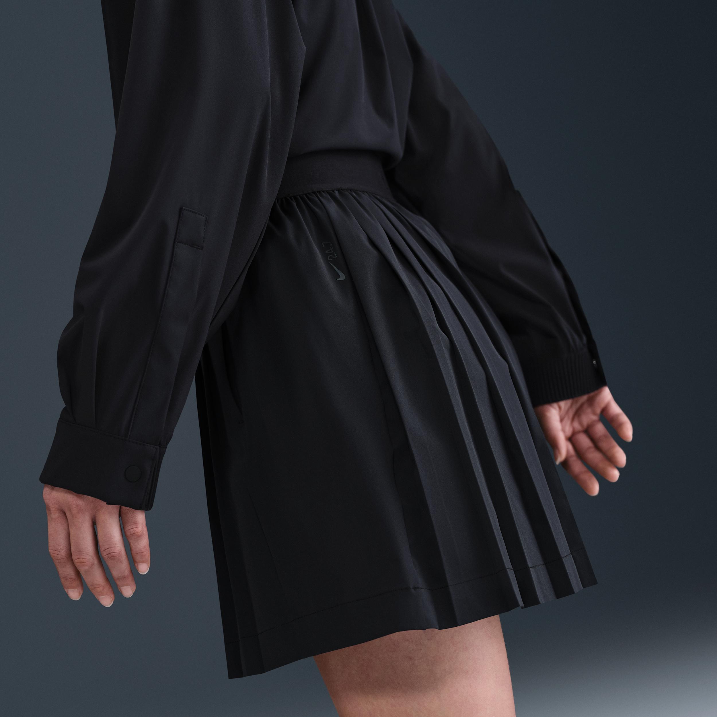 Nike Womens 24.7 PerfectStretch Dri-FIT High-Waisted Loose Pleated Shorts | IB2346-010 Product Image