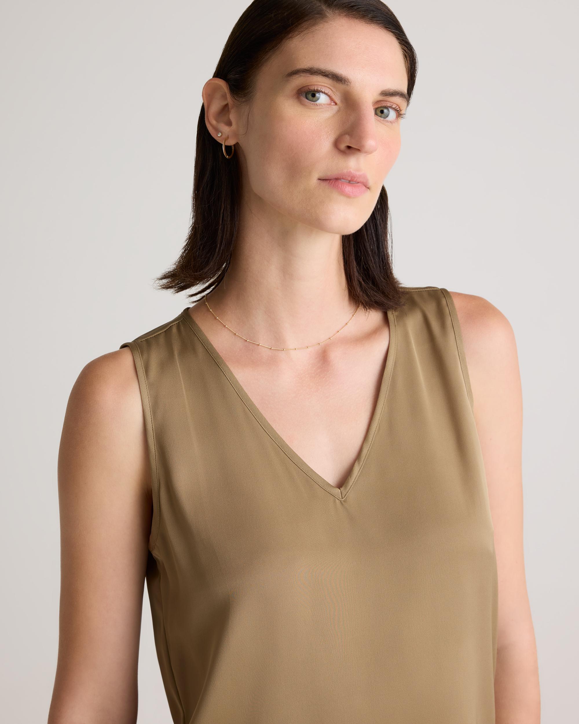 Quince | Women's Washable Stretch Silk Tank Top Size XL Product Image