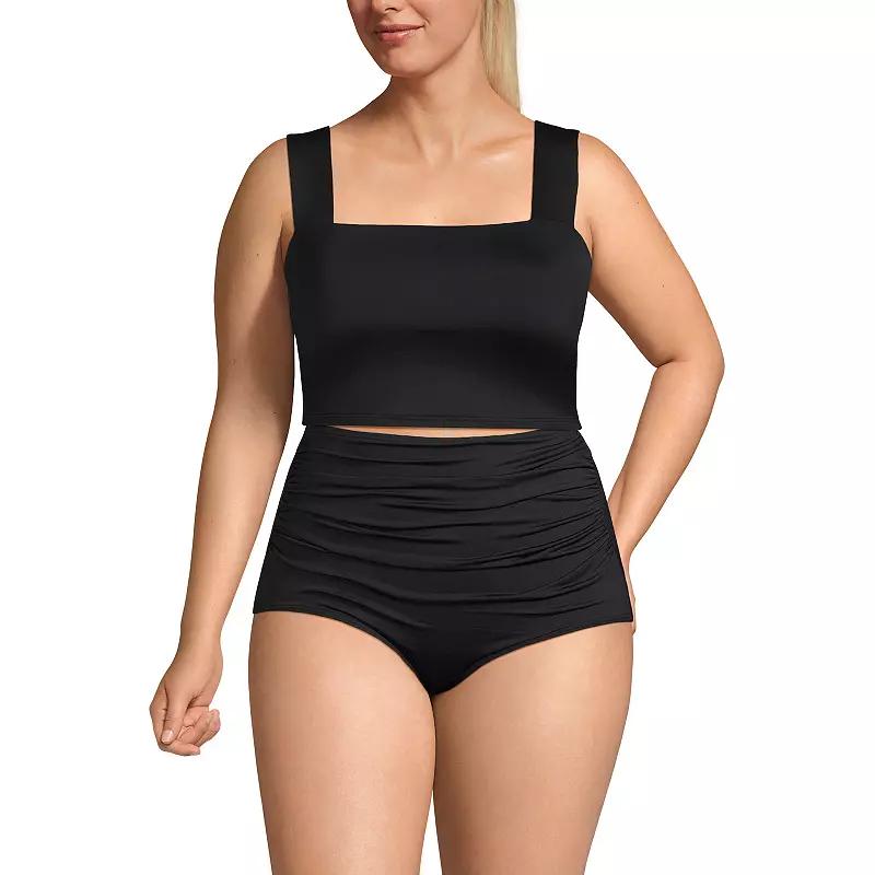 Plus Size Lands' End Square Neck Tankini Top, Women's, Size: 22 W, Black Product Image