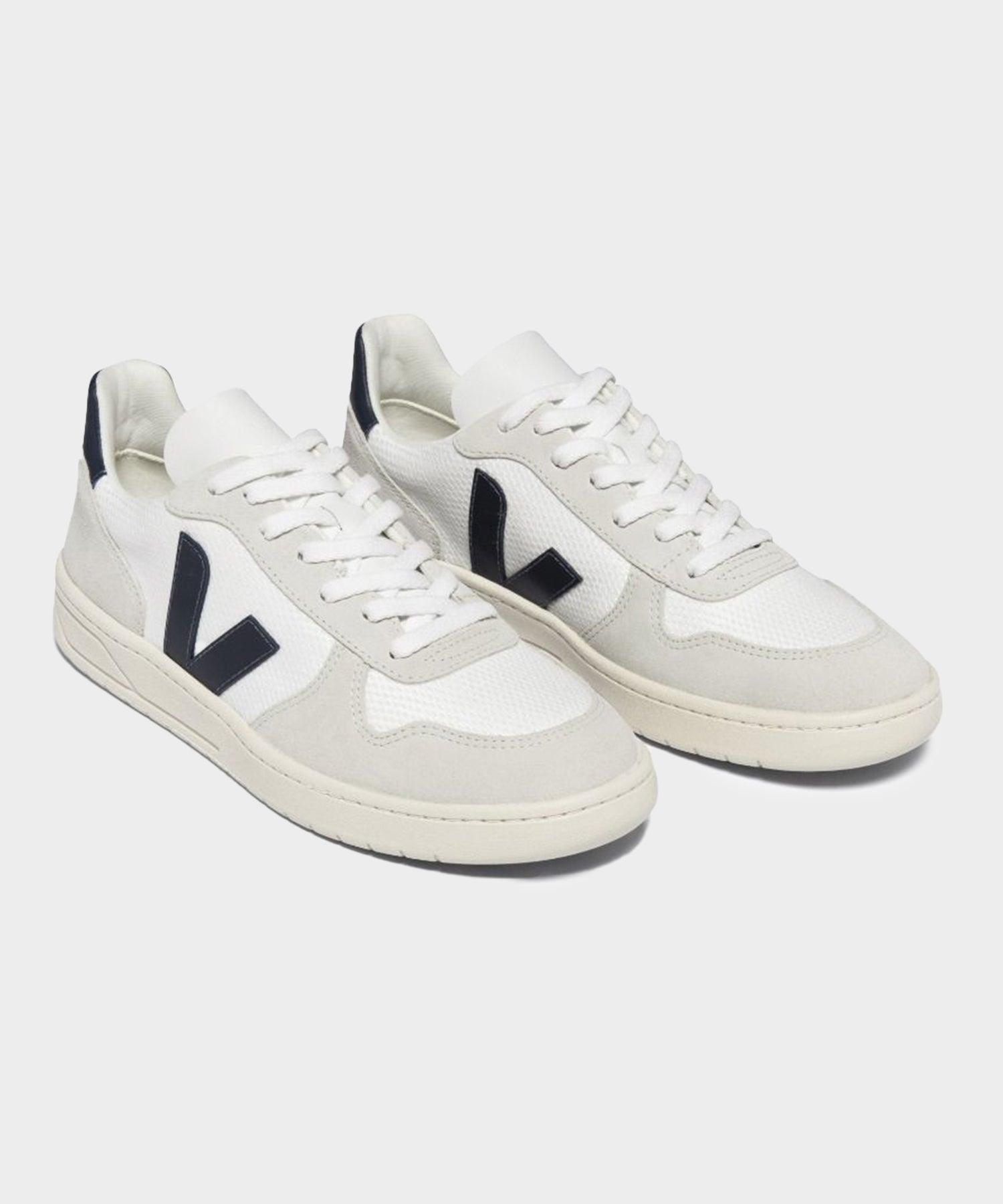 Veja V-10 in White + Nautico Product Image