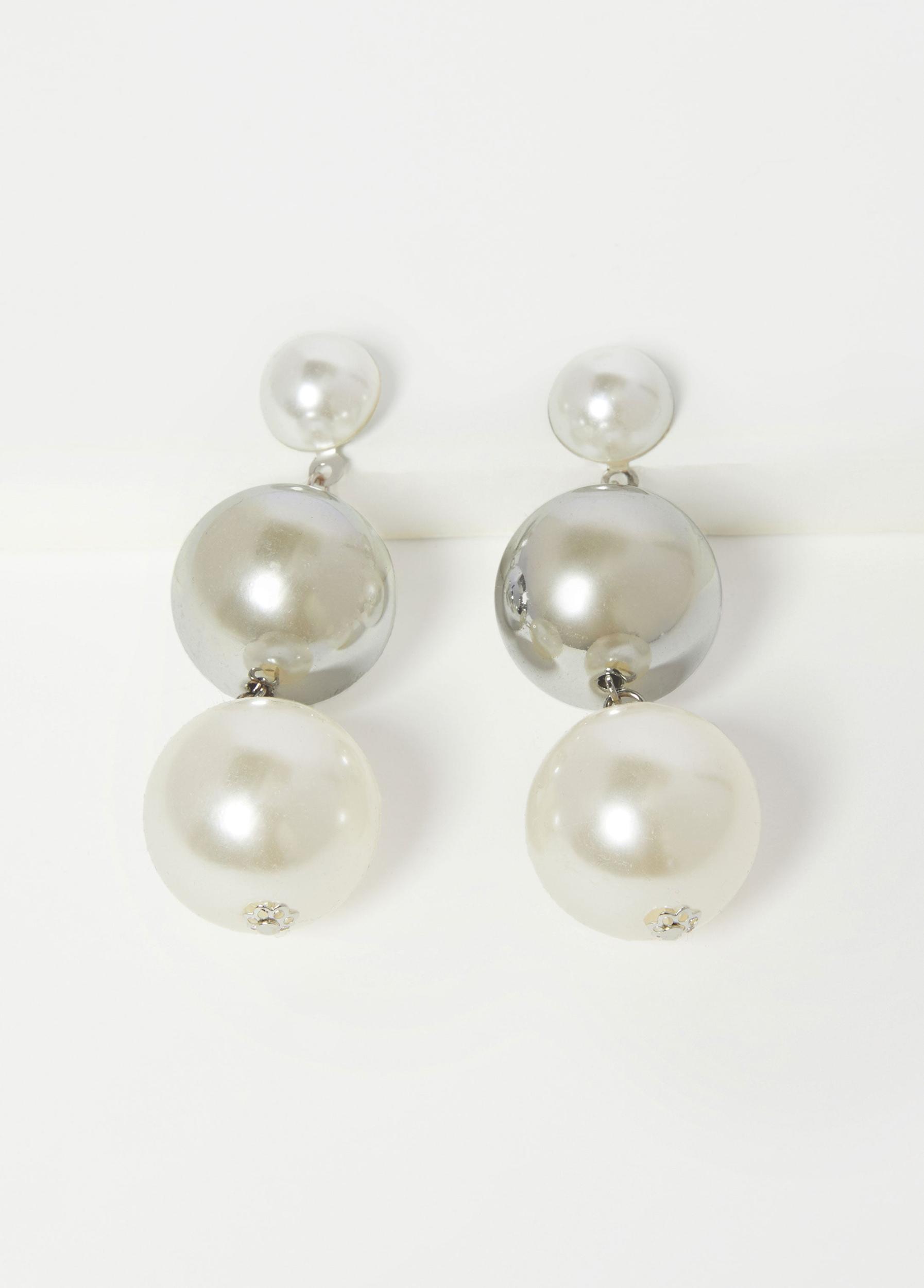 Faux Pearl And Bead Earrings Product Image