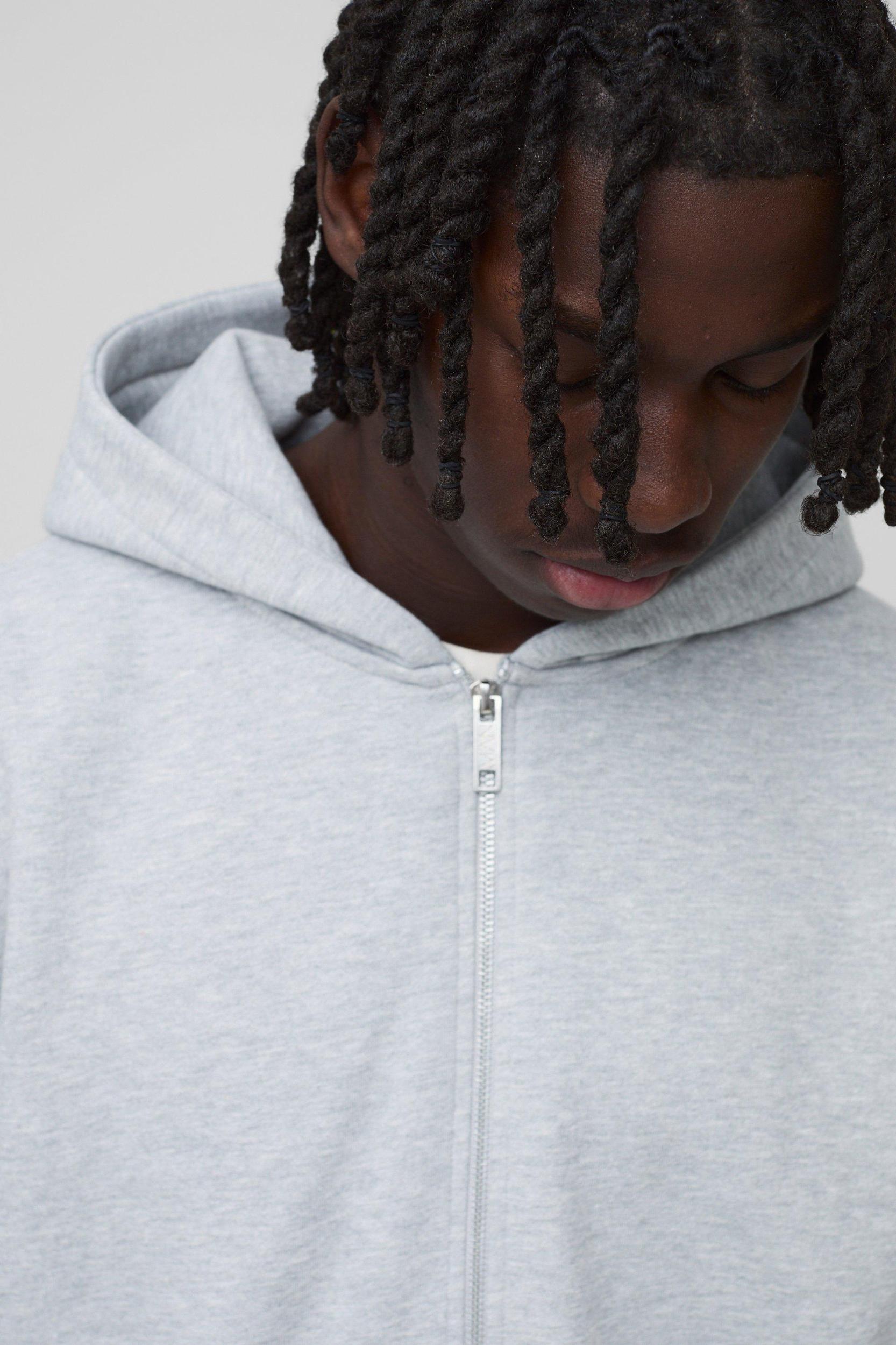 Extreme Oversized Boxy Zip Through Hoodie | boohooMAN USA Product Image