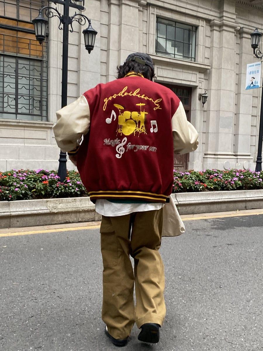 RT No. 3383 MUSIC EMBROIDERY LEATHER VARSITY JK Product Image