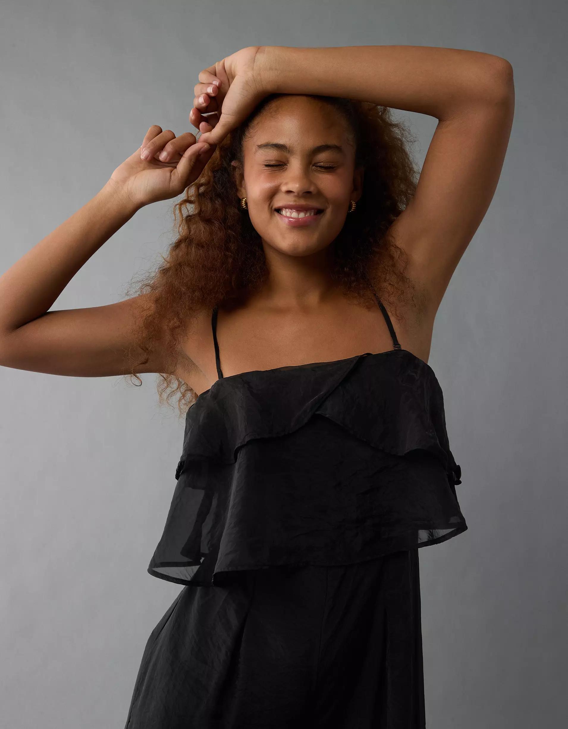 AE Strapless Ruffle Jumpsuit Product Image