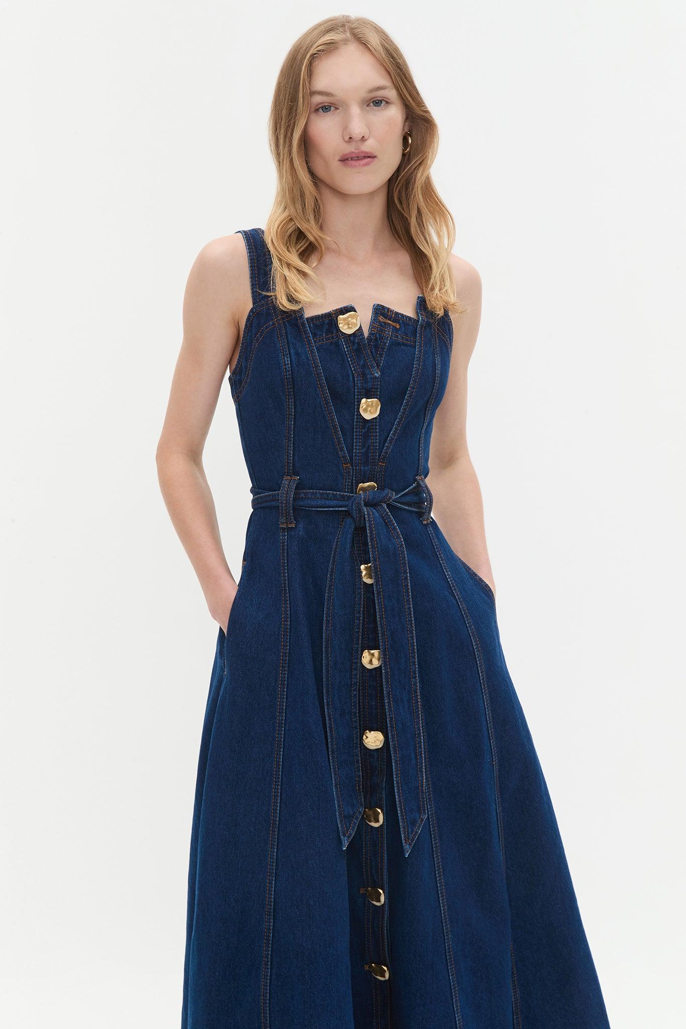 Gianna Denim Midi Dress Product Image