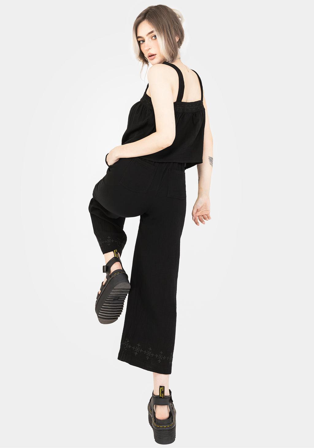 Damara Embroidered Cotton Culottes Product Image