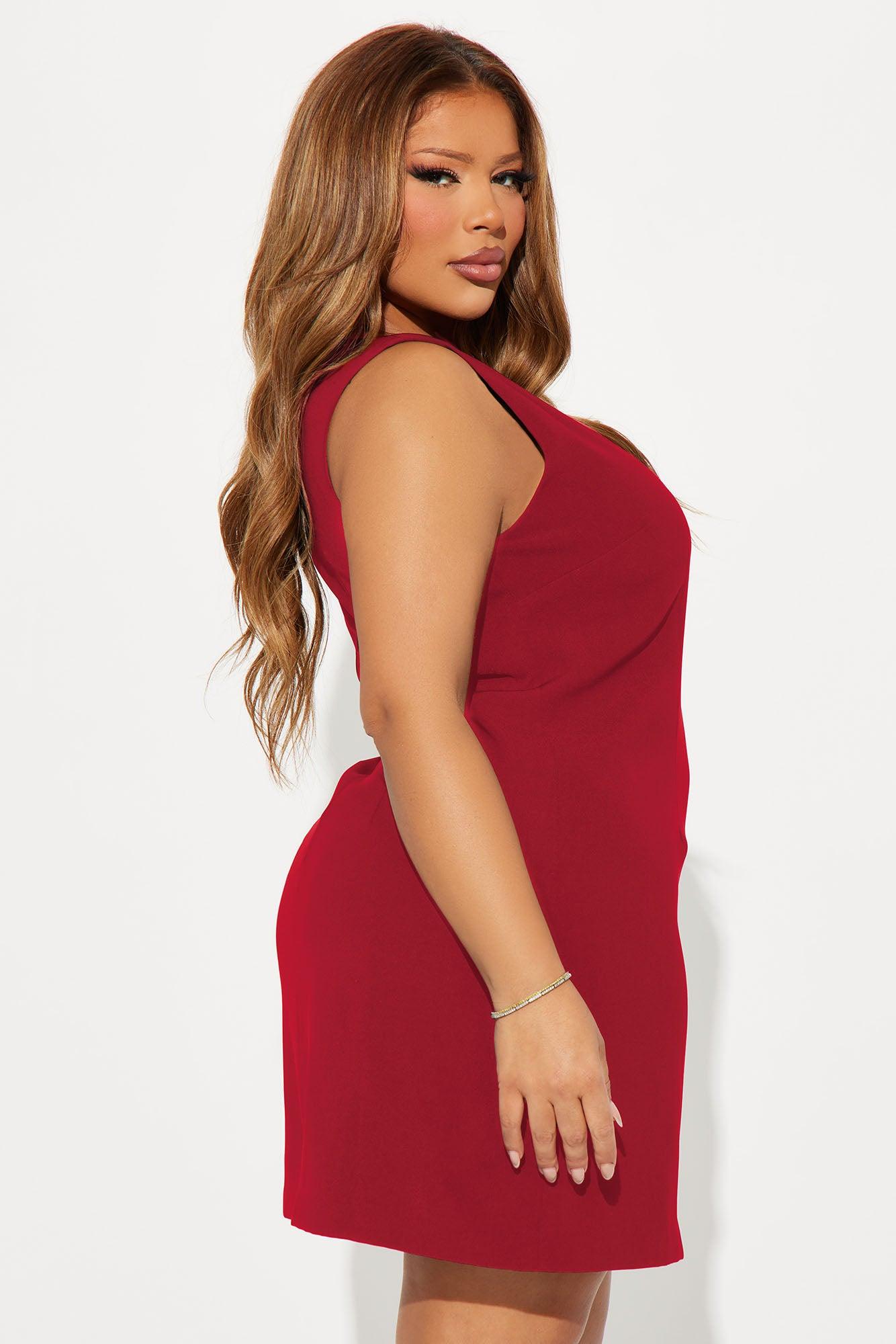 Kylan Crepe Mini Dress - Red Product Image