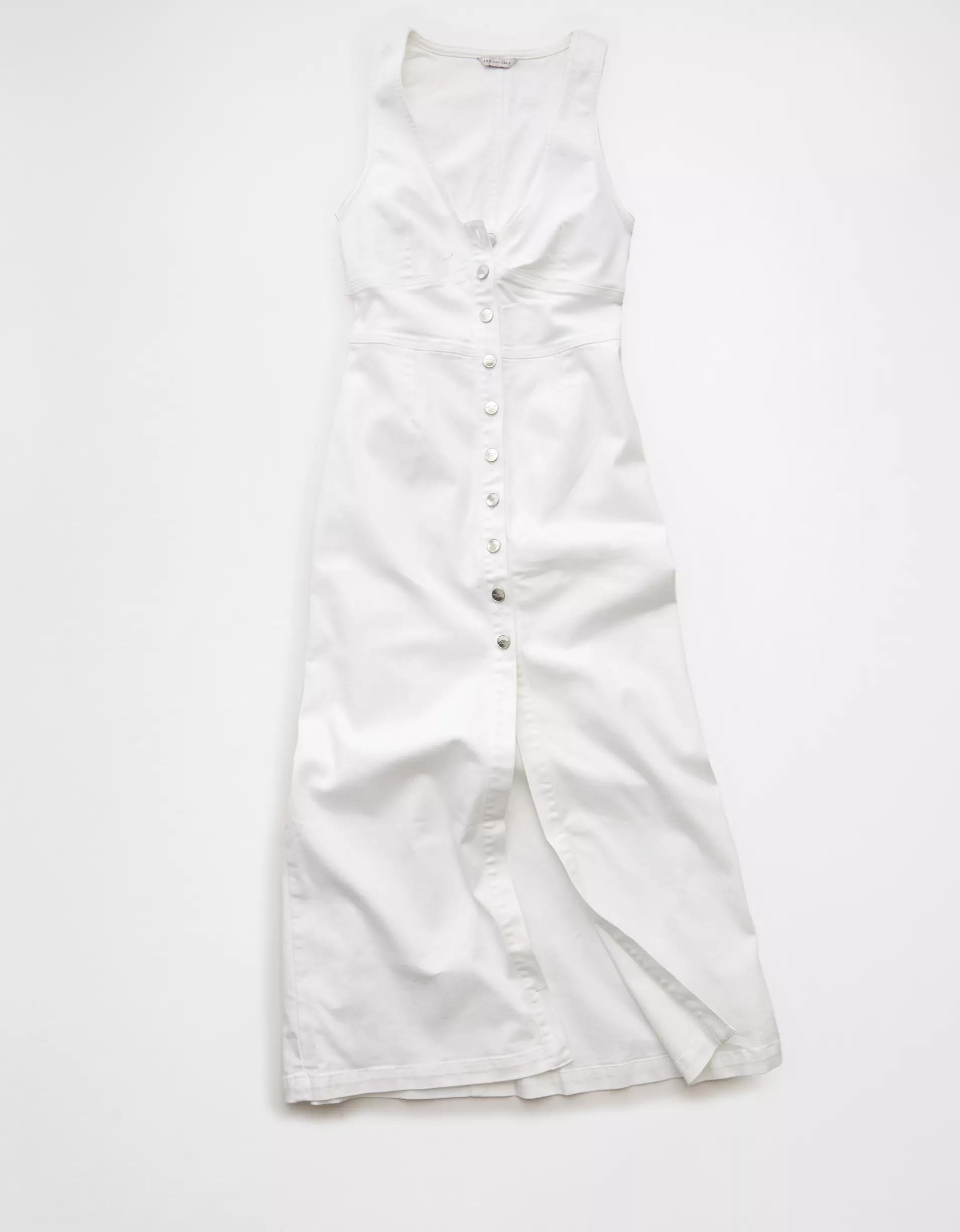 AE V-Neck Denim Maxi Dress Product Image