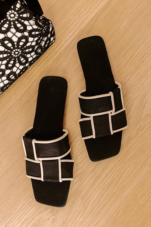 Biscayne Linen Sandal in Black Product Image