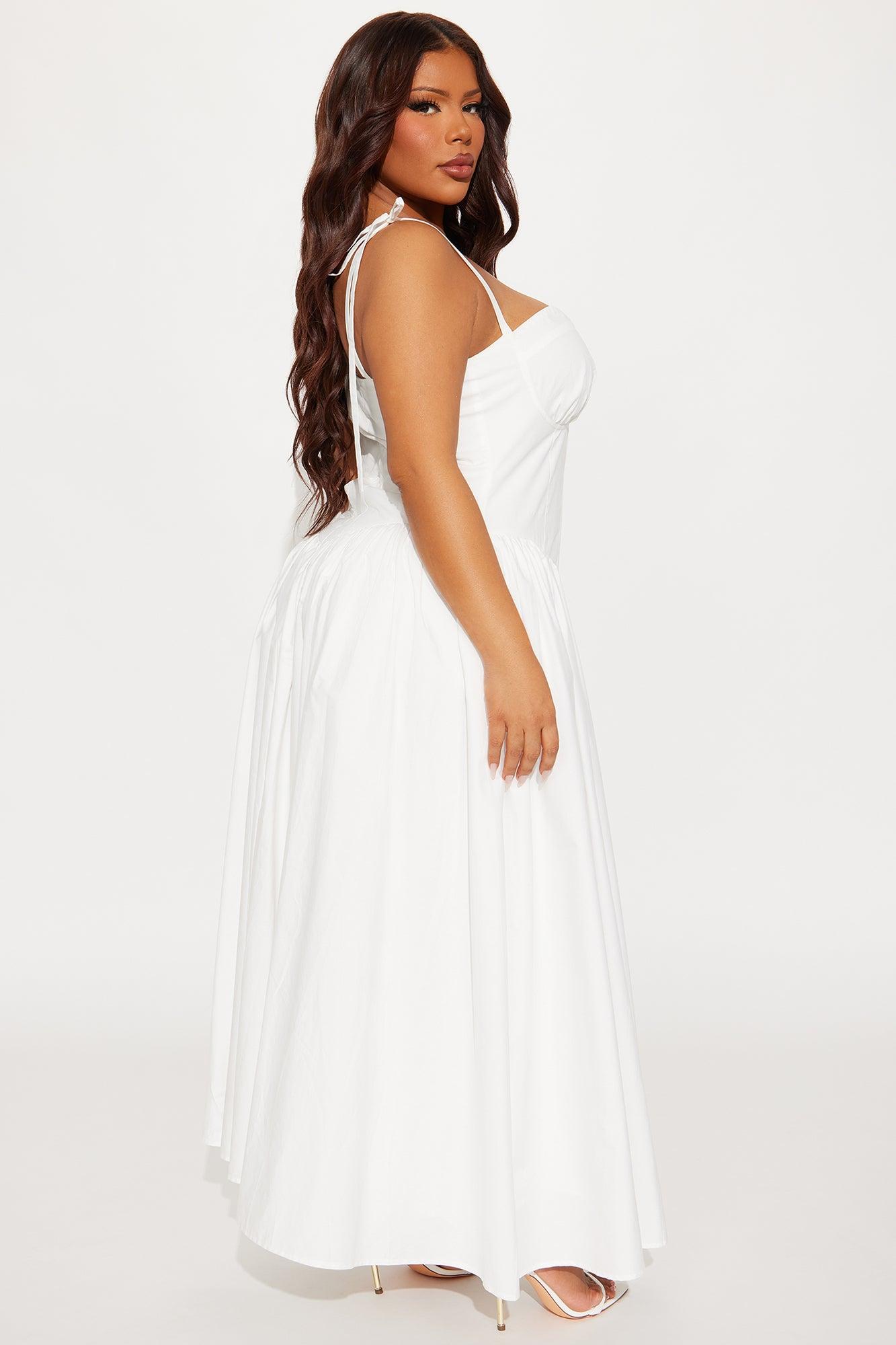 Angelina Poplin Maxi Dress - White Product Image