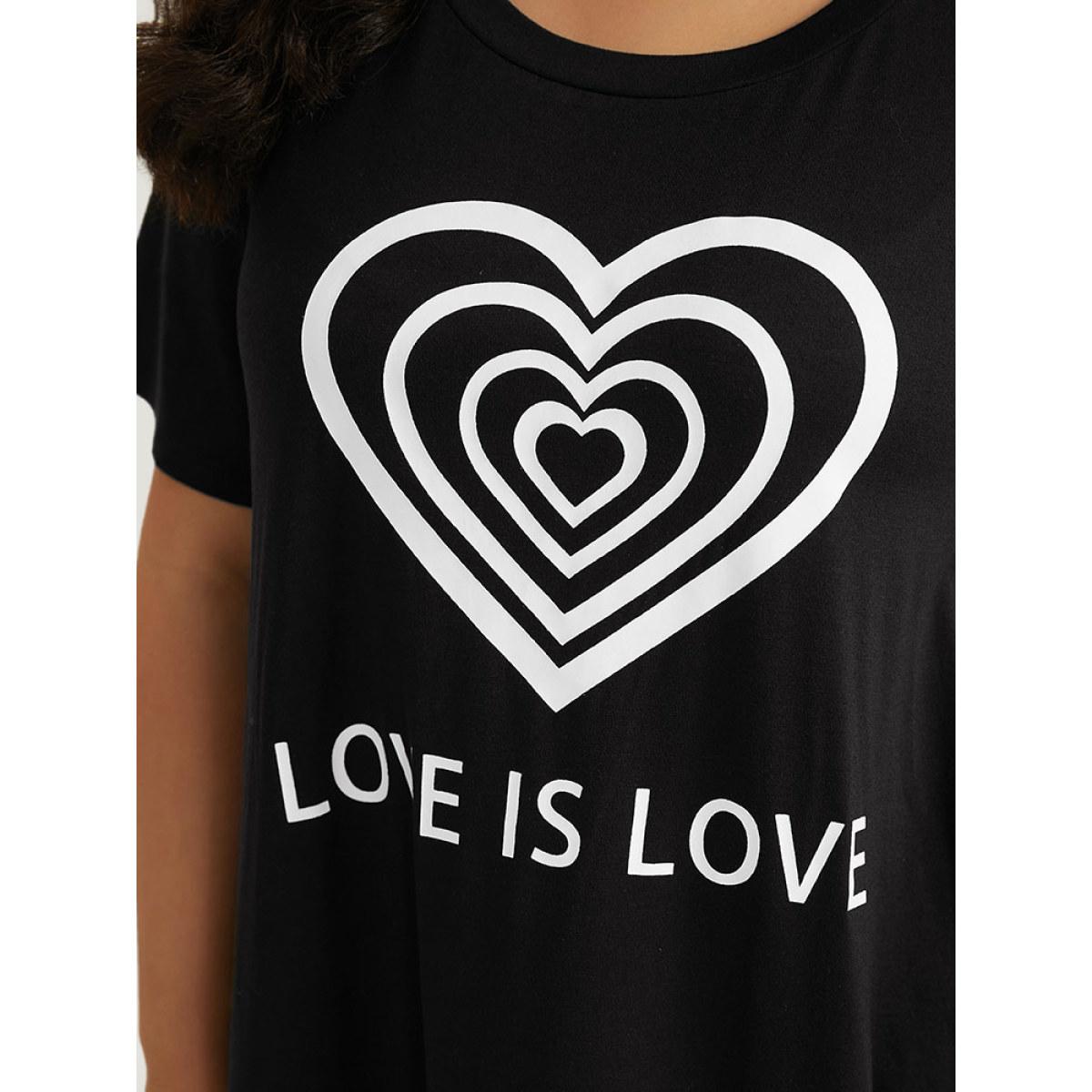 Plus Size Supersoft Essentials Heart & Letter Pocket Crew Neck Dress Black Women Casual Plain Curvy Midi Dress BloomChic 12/L Product Image