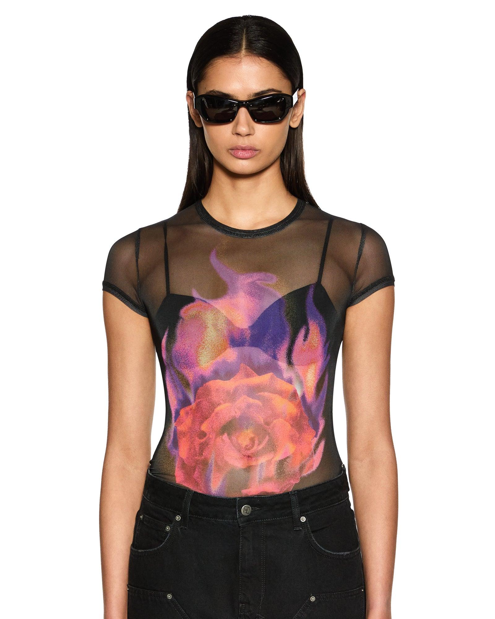 ABLAZE MESH SS TEE BLACK Female Product Image
