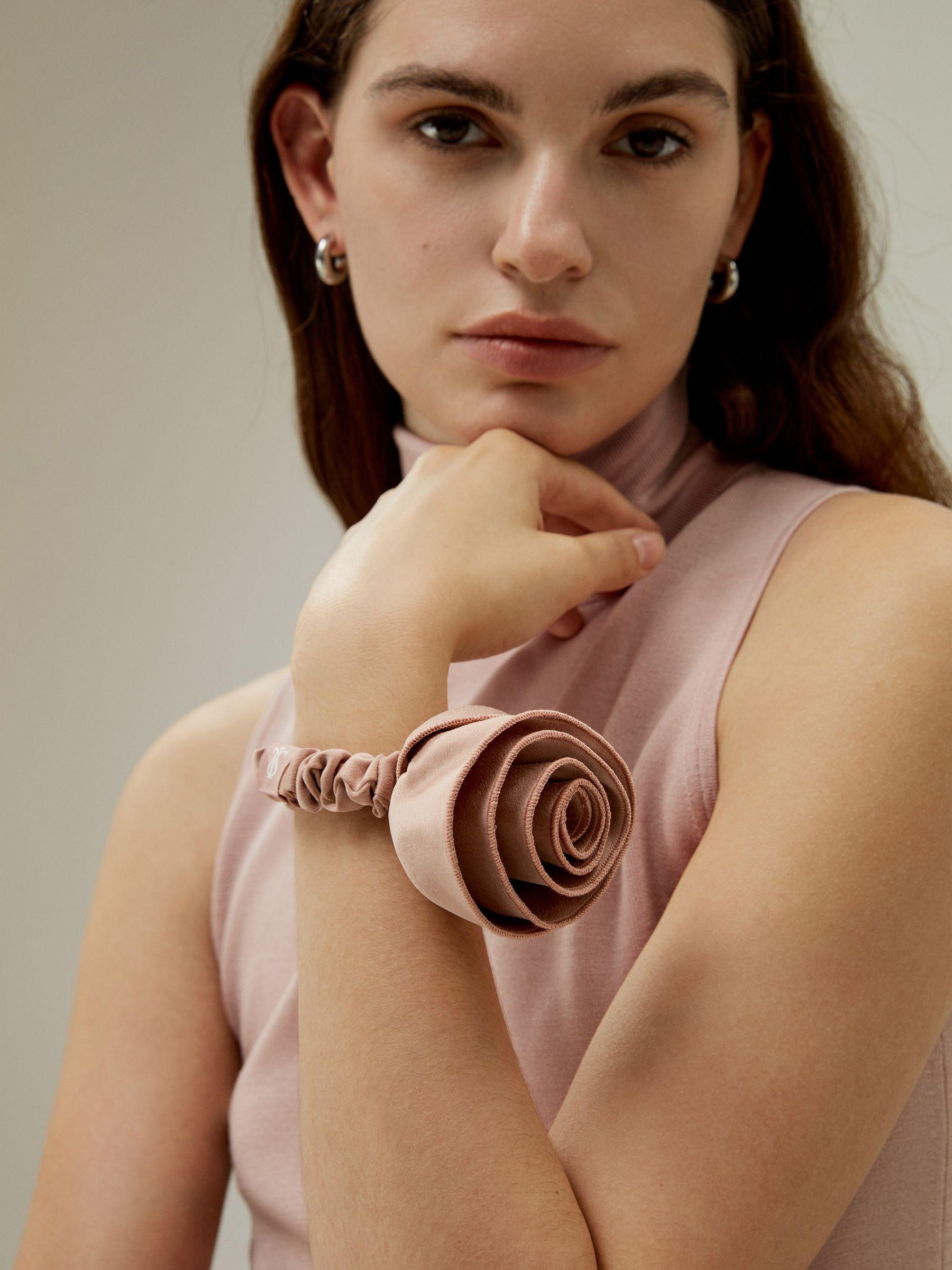 Rosette Silk Hair Scrunchie Product Image