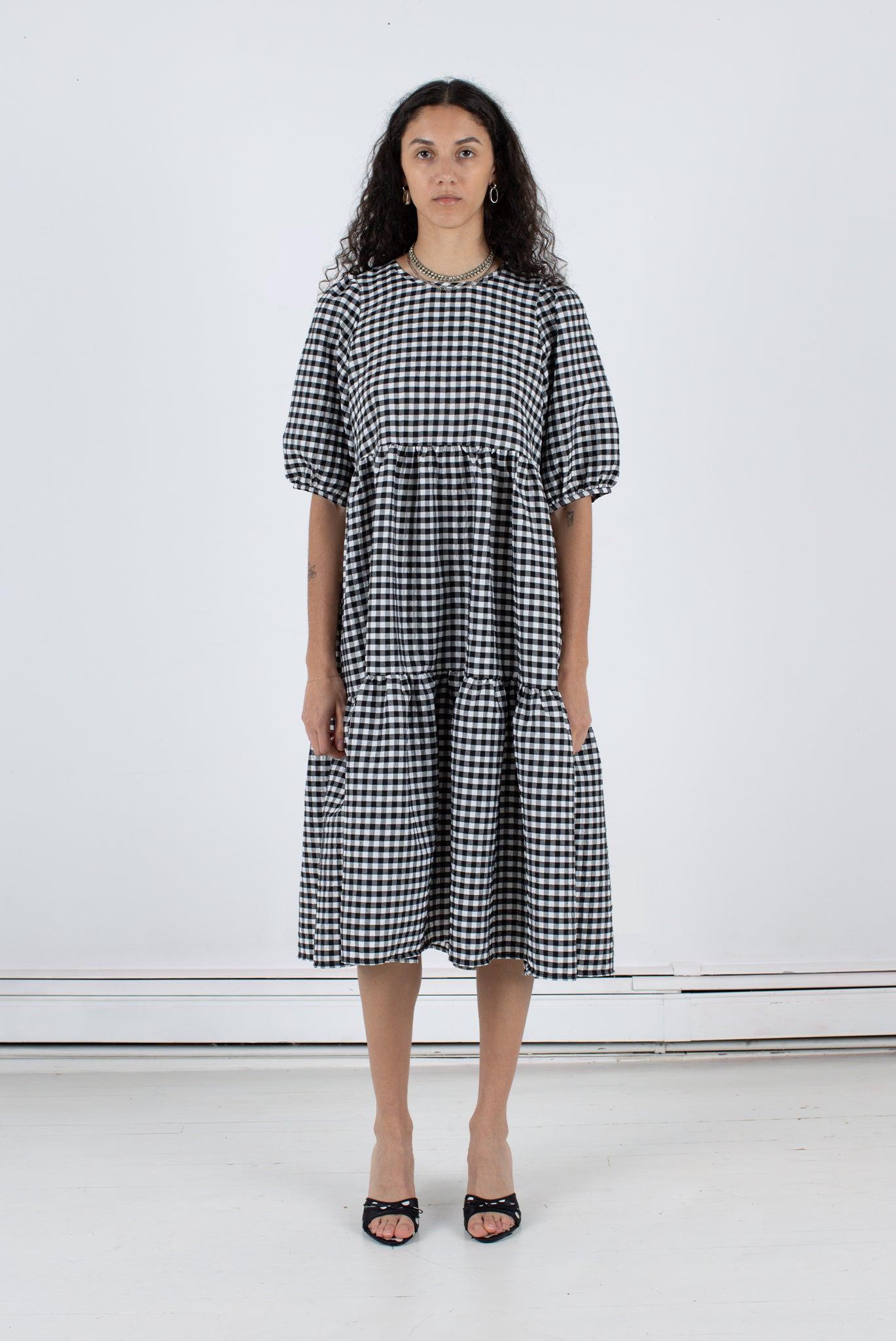 Rosemary Dress - Black Check Product Image