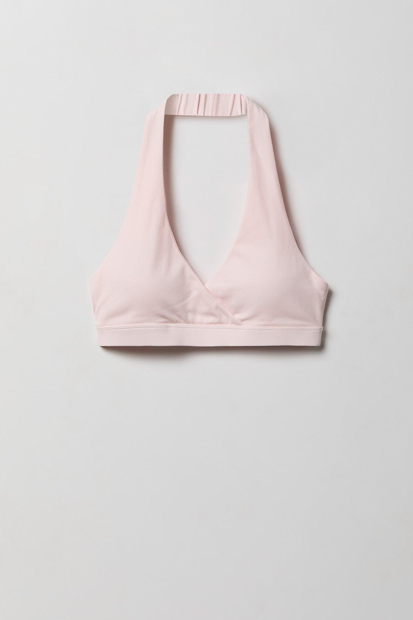 Active High Density Surplice Halter Bra Female Product Image