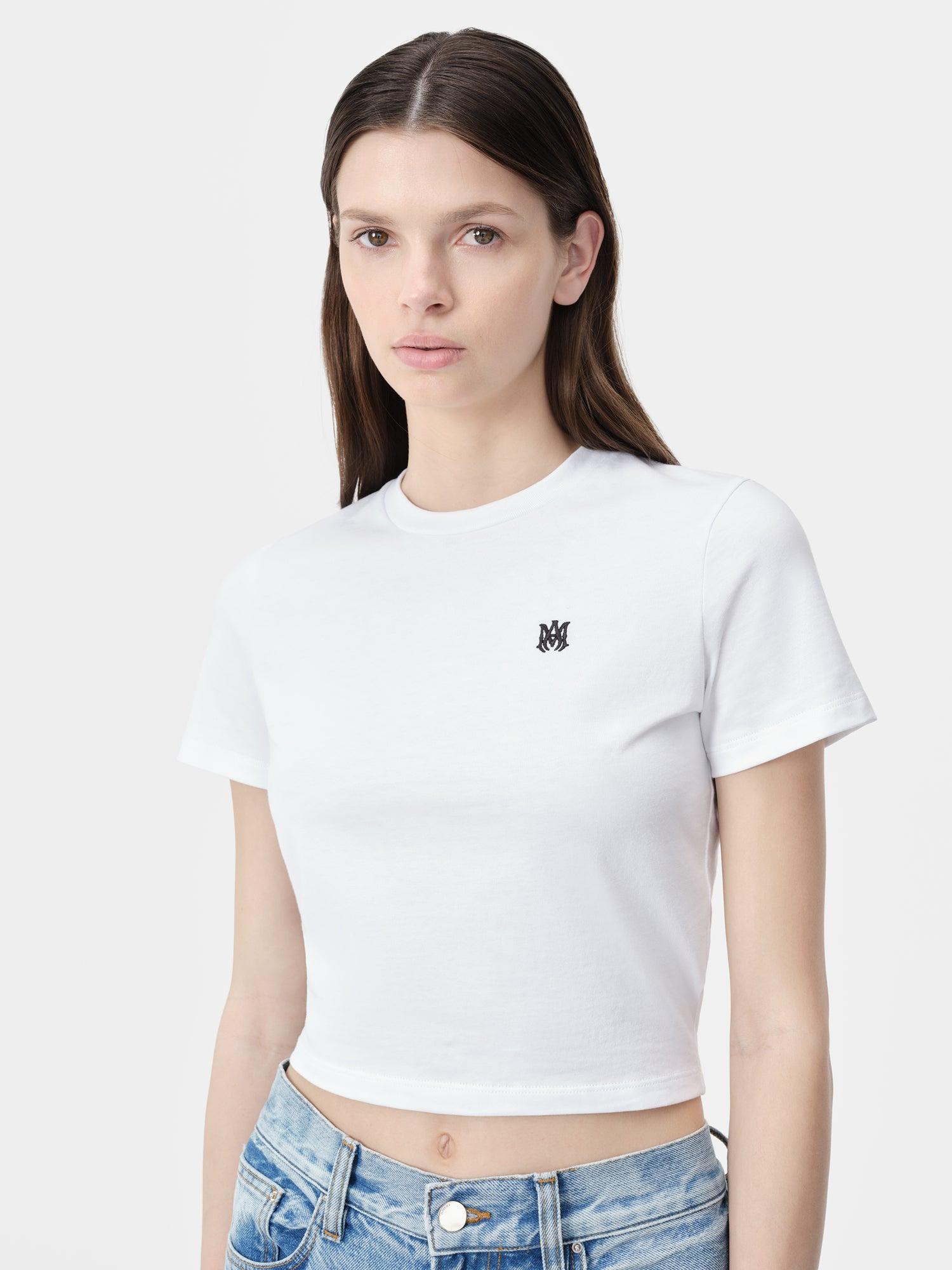 WOMEN - WOMEN'S MA EMBROIDERED BABY TEE - White Female Product Image