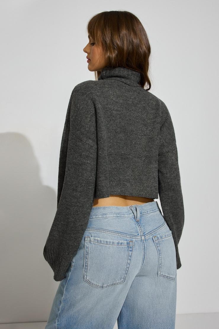 Romi Asymmetric Cinched Waist Sweater  Product Image