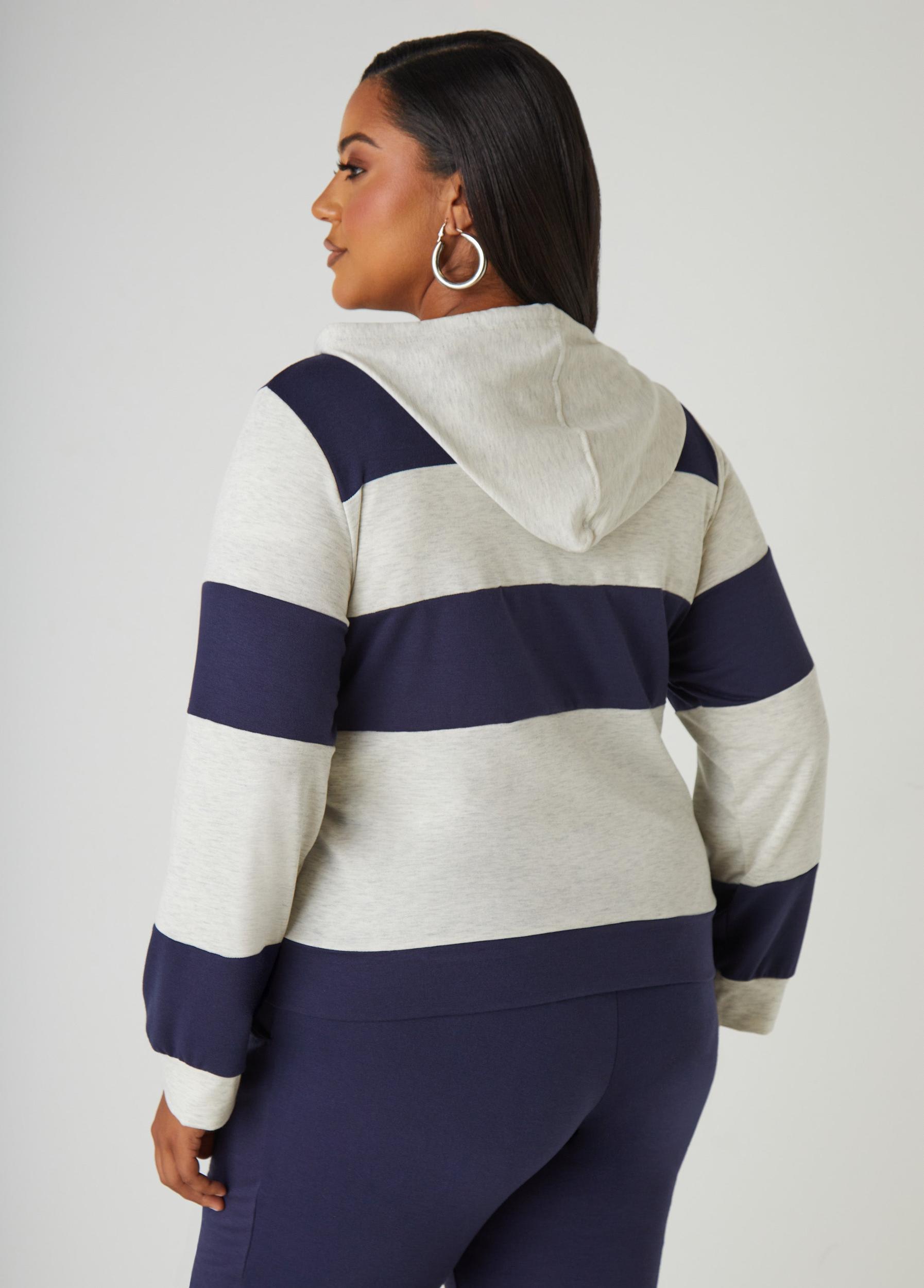 Striped Hooded Pullover Product Image