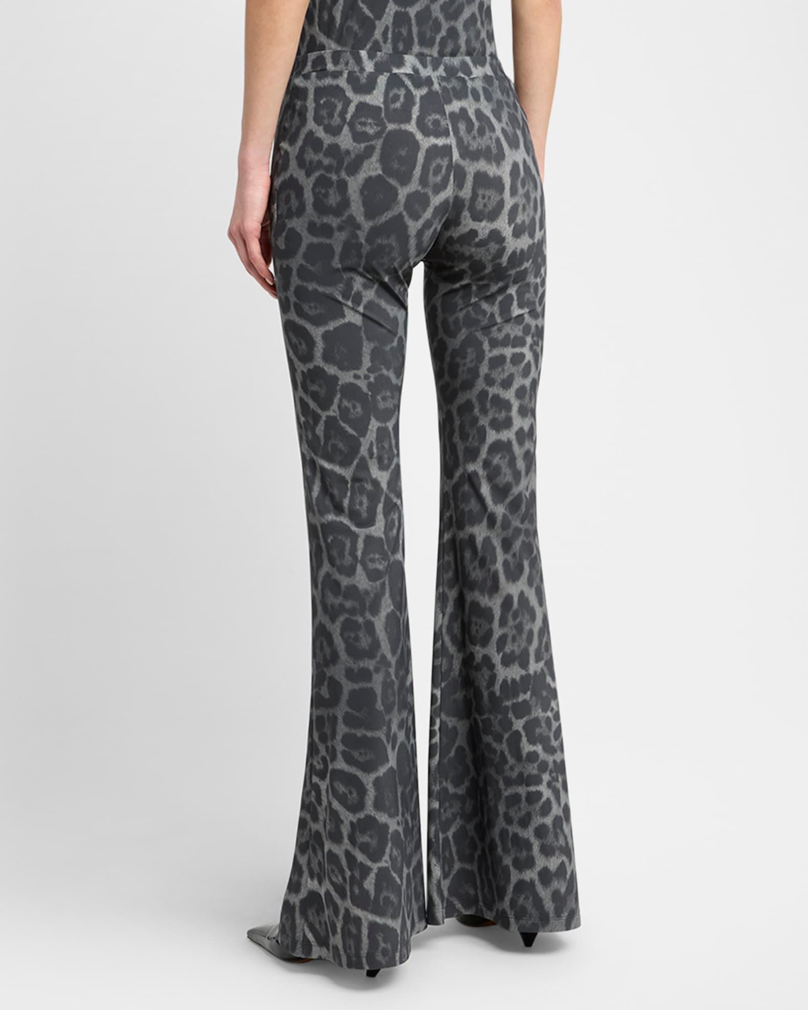 Flared Leopard Print Pants Product Image