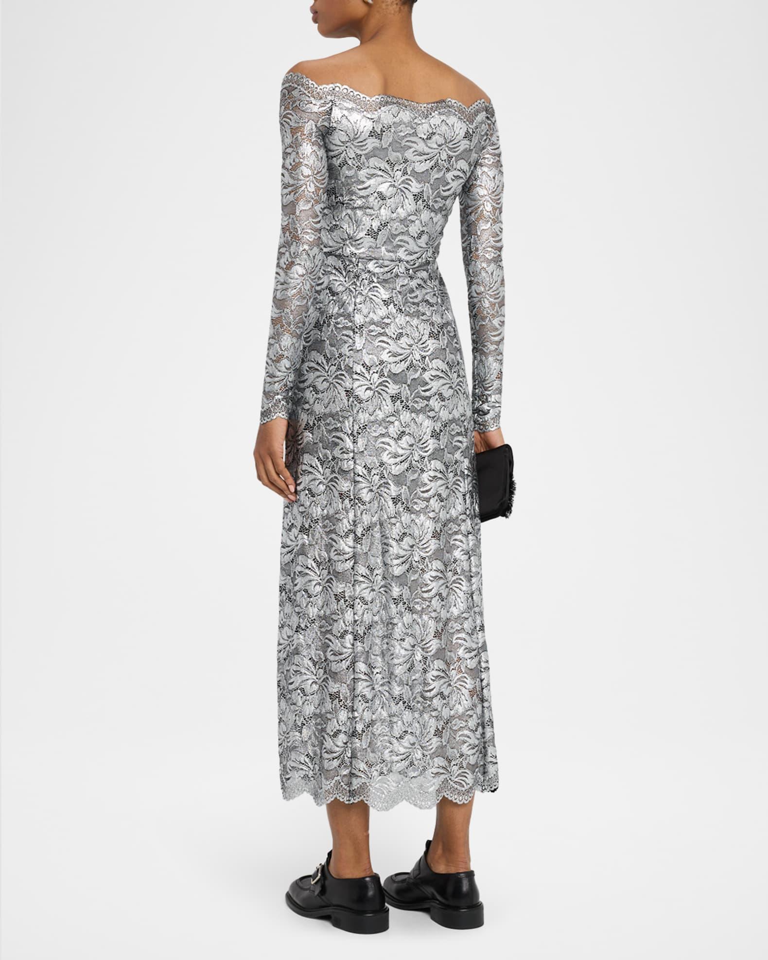 Off-The-Shoulder Lace Midi Dress Product Image