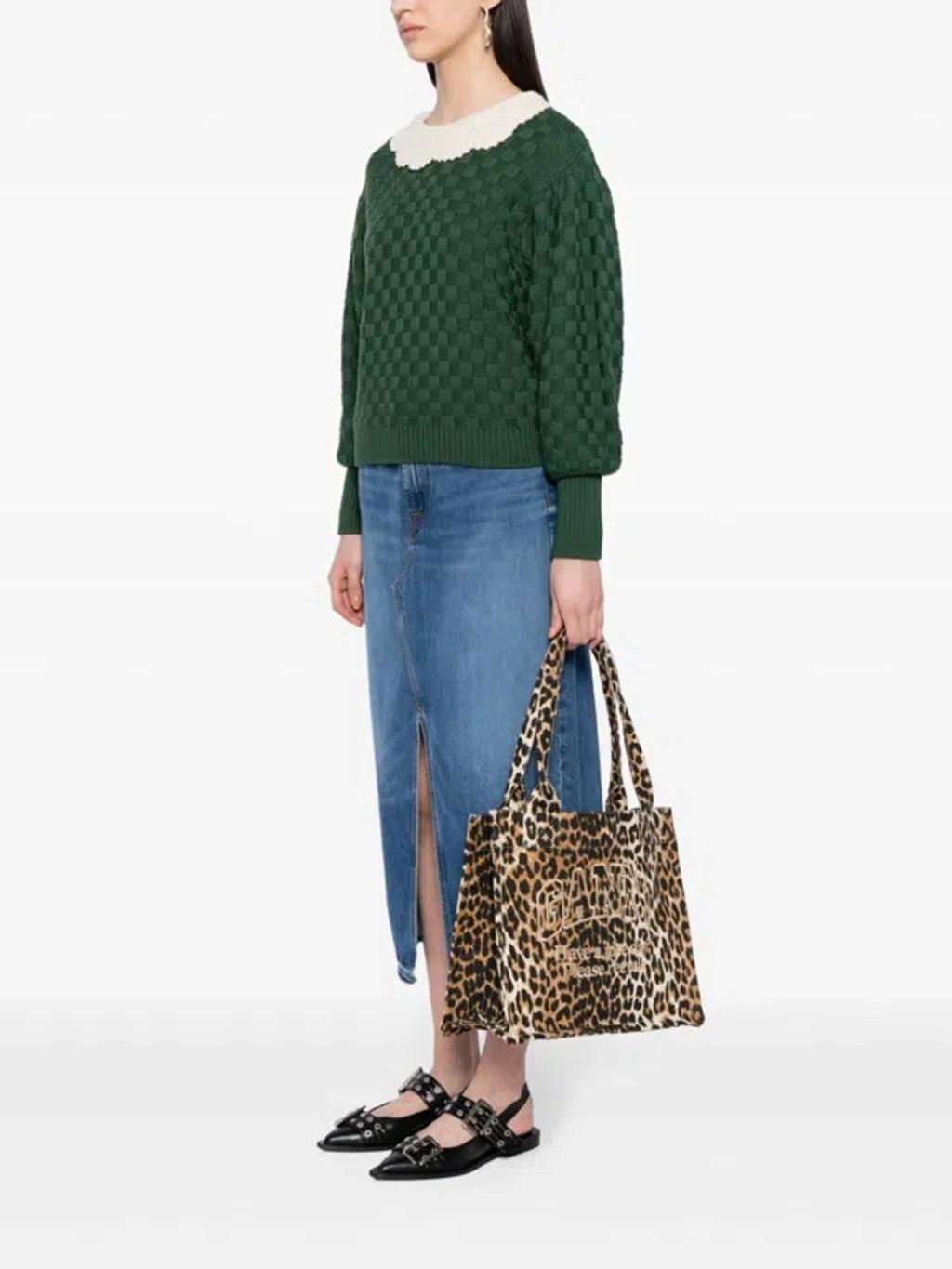 large leopard-print canvas tote bag Product Image