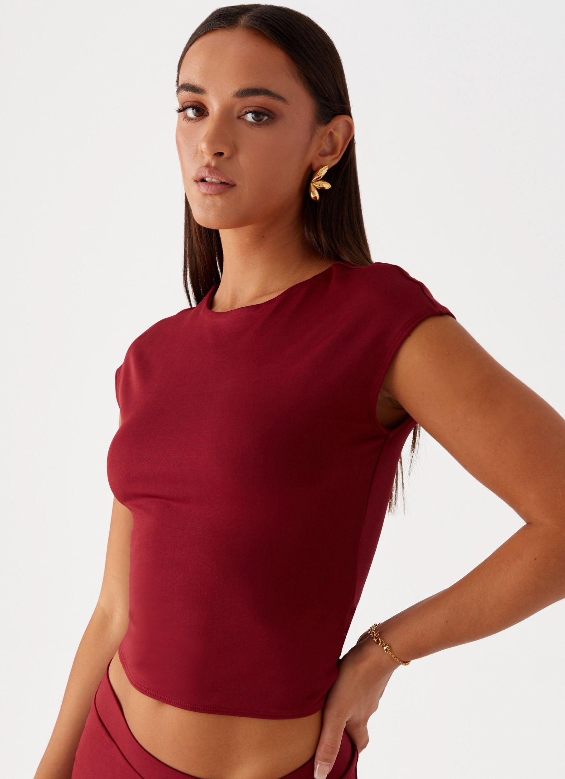 Shes A Lady Top - Red Product Image