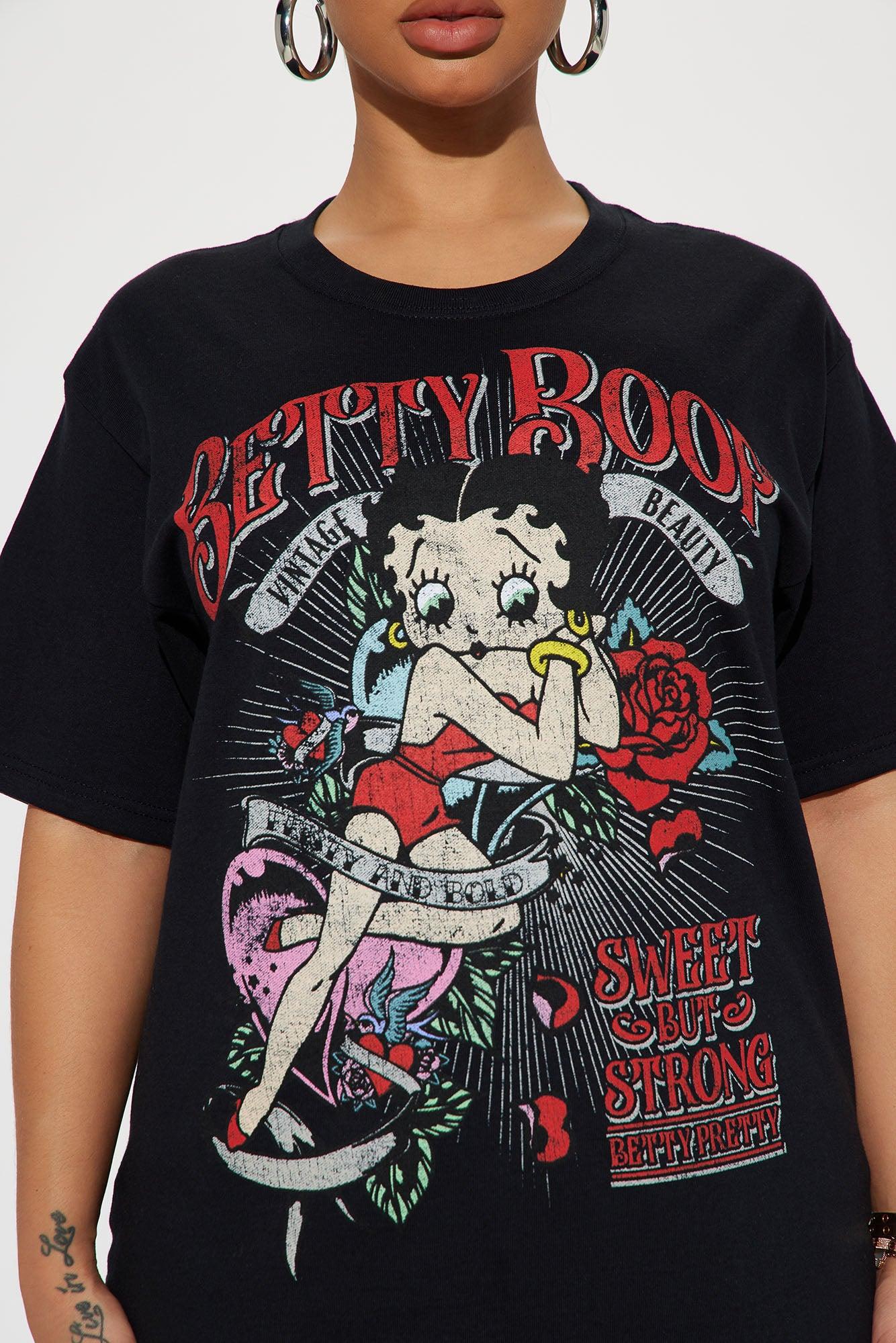 Betty Boop Oversized Graphic Tee - Black Product Image