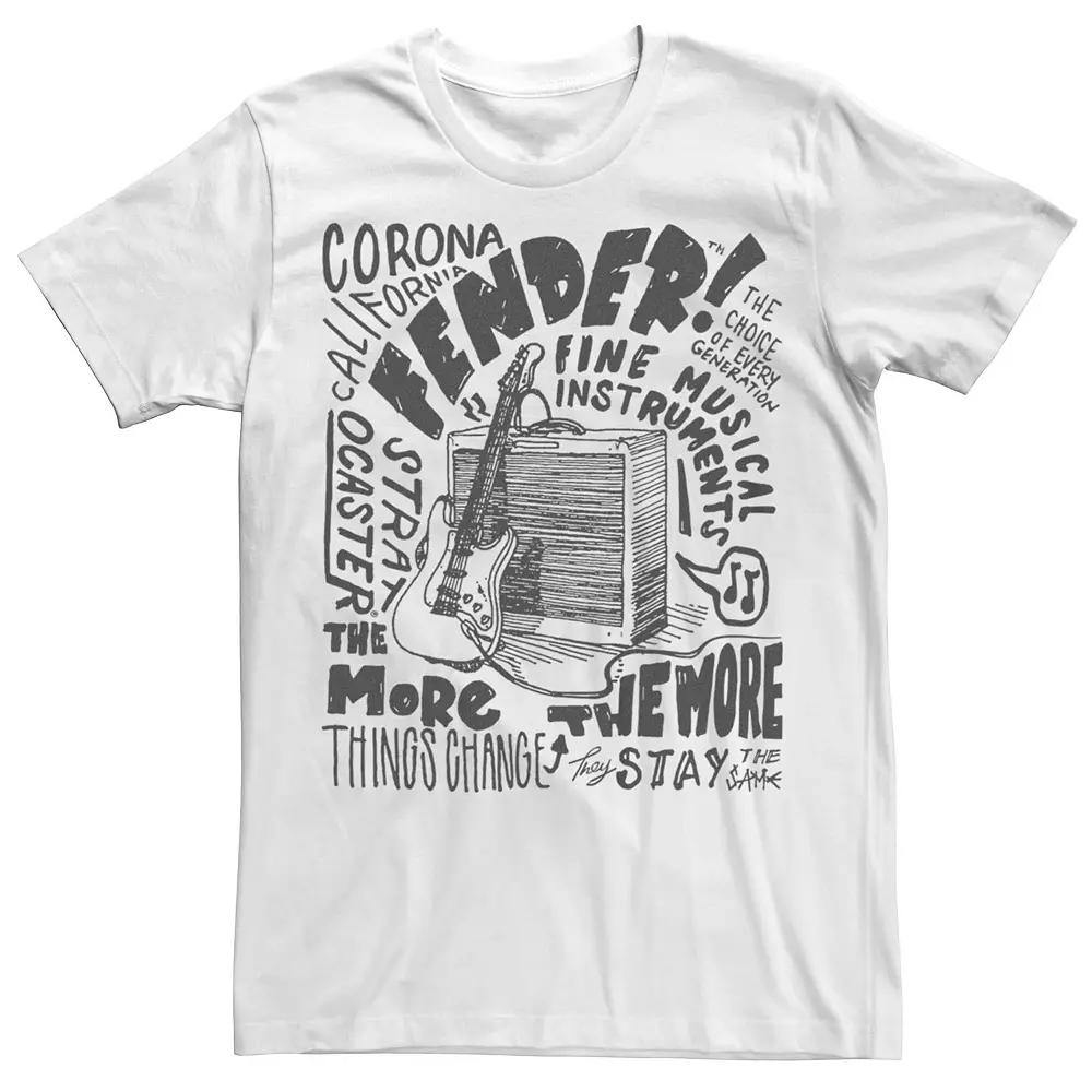 Men's Fender Guitar And Amp Marker Draw Poster Graphic Tee,  Product Image