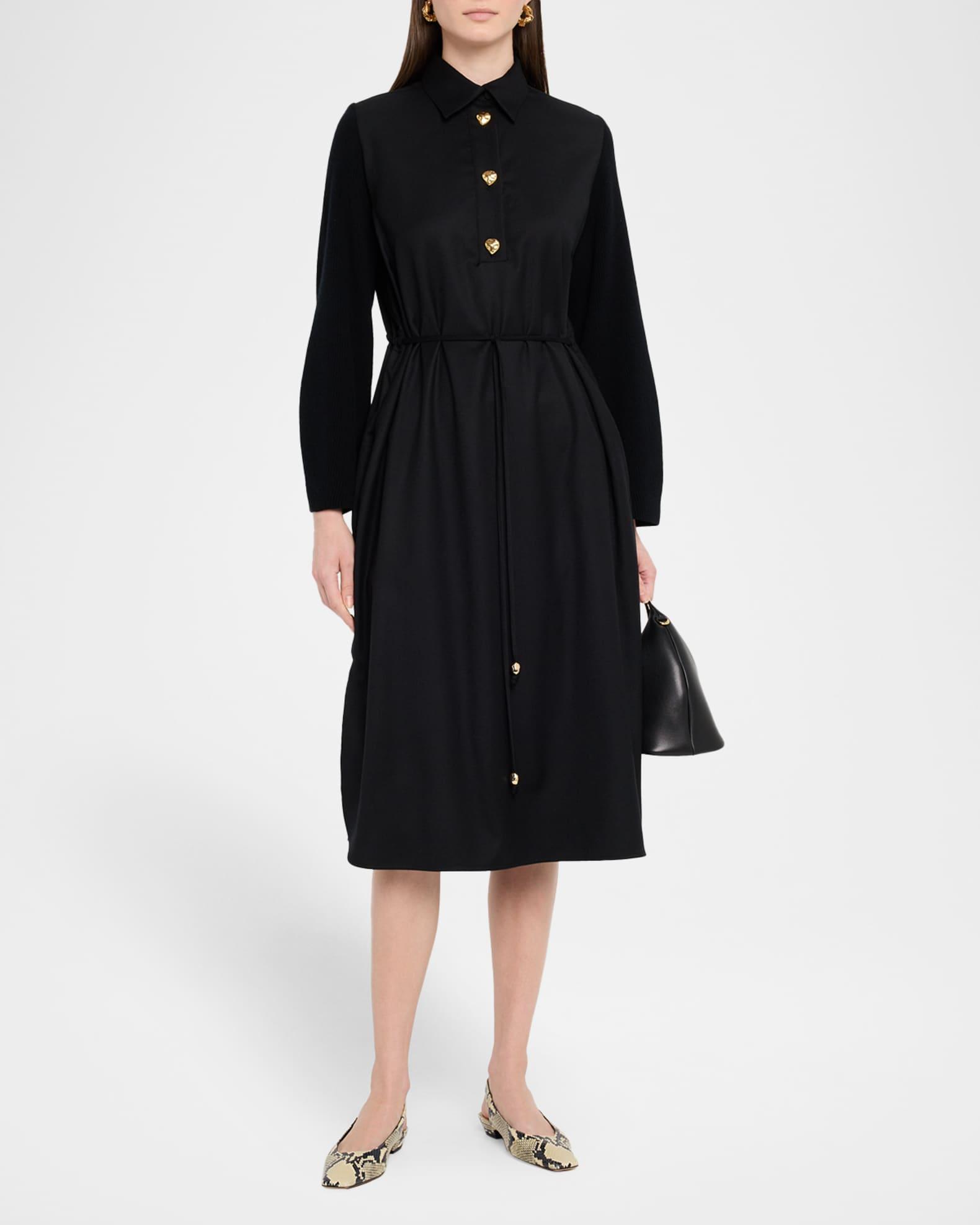 A-Line Mixed Media Midi Dress Product Image