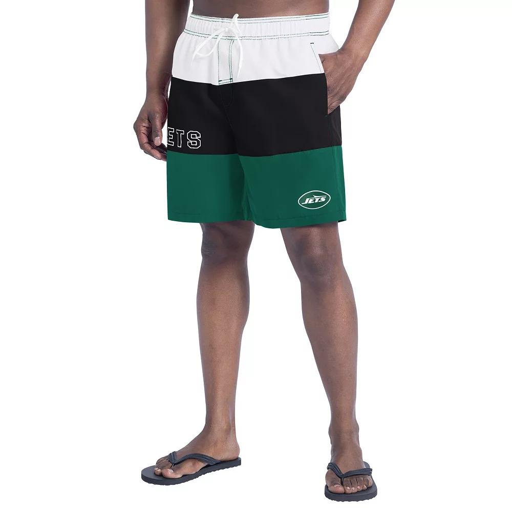 Men's G-III Sports by Carl Banks Green/Black New York Jets Sunrise Volley Swim Shorts,  Product Image