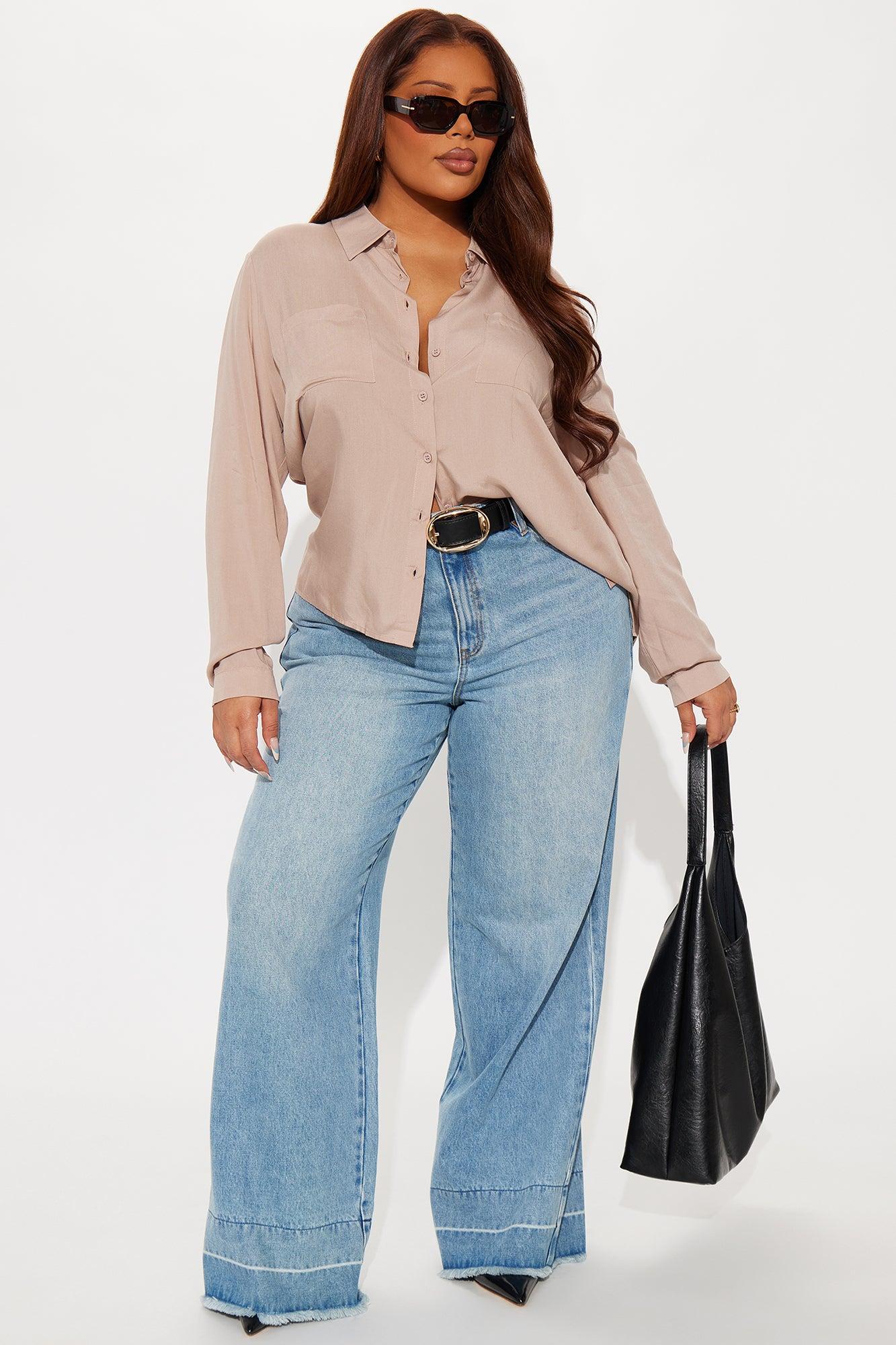 Aurora Woven Top - Taupe Female Product Image