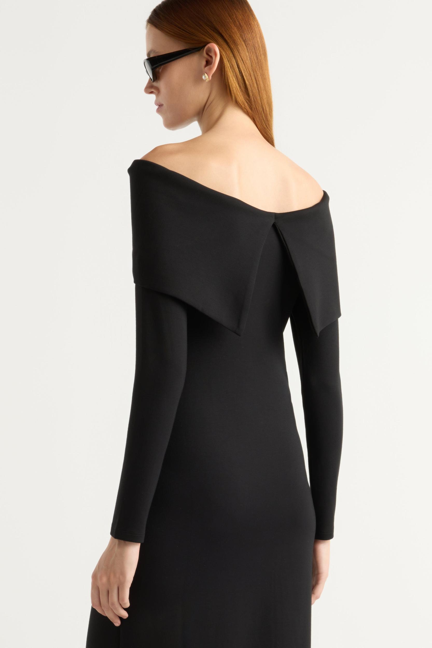 Morgan Split Foldover Jersey Dress Product Image