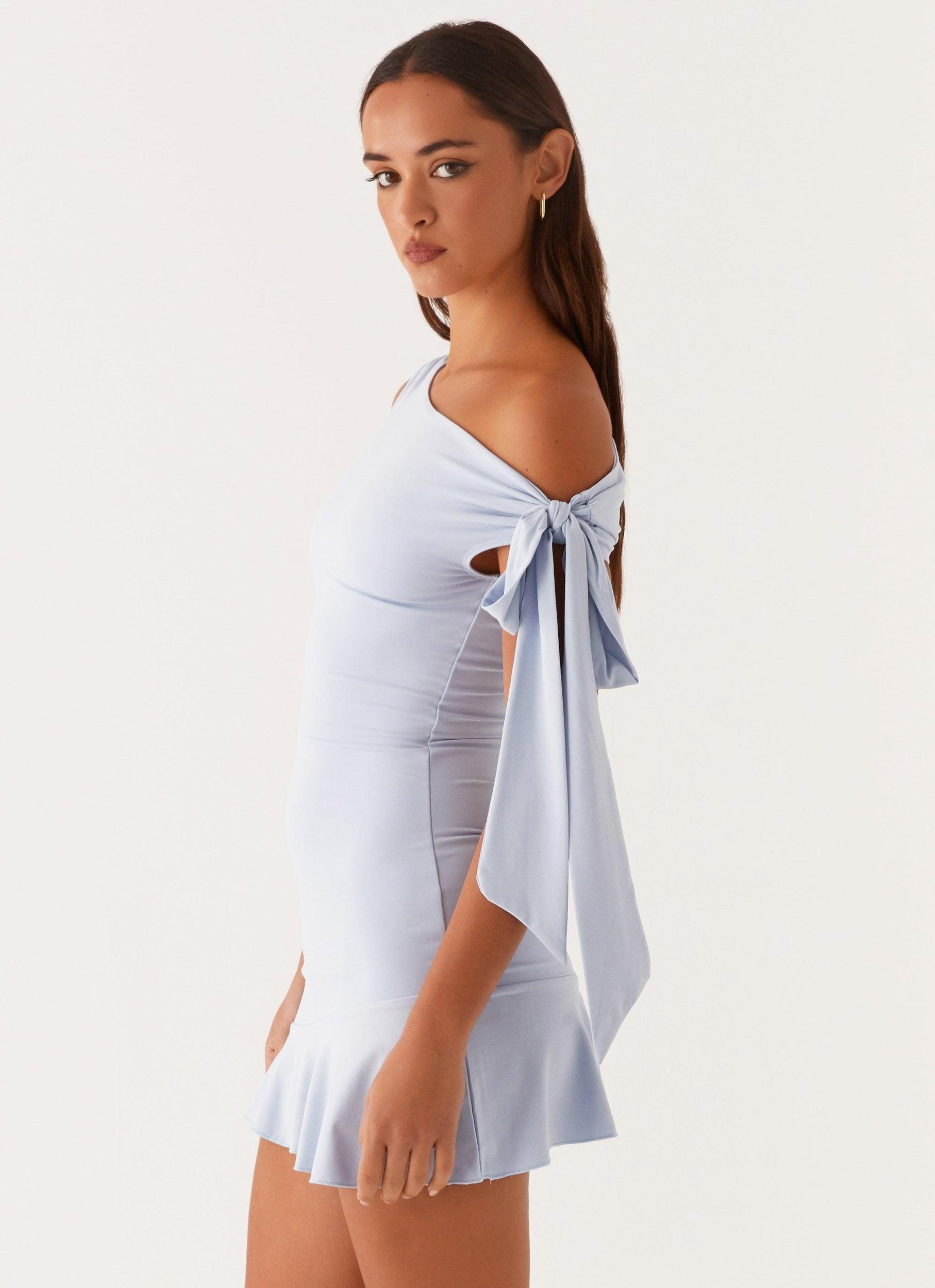 Palm House Mini Dress - Blue Product Image