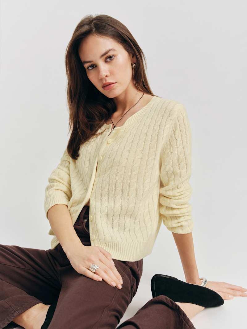 Clara Cashmere Crew Cardigan Product Image