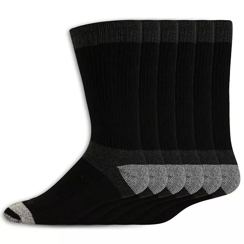 Dickies Men's 6pk Max Cushion Crew Socks - Black 6-12: Midweight, Tagless, Solid Pattern Product Image
