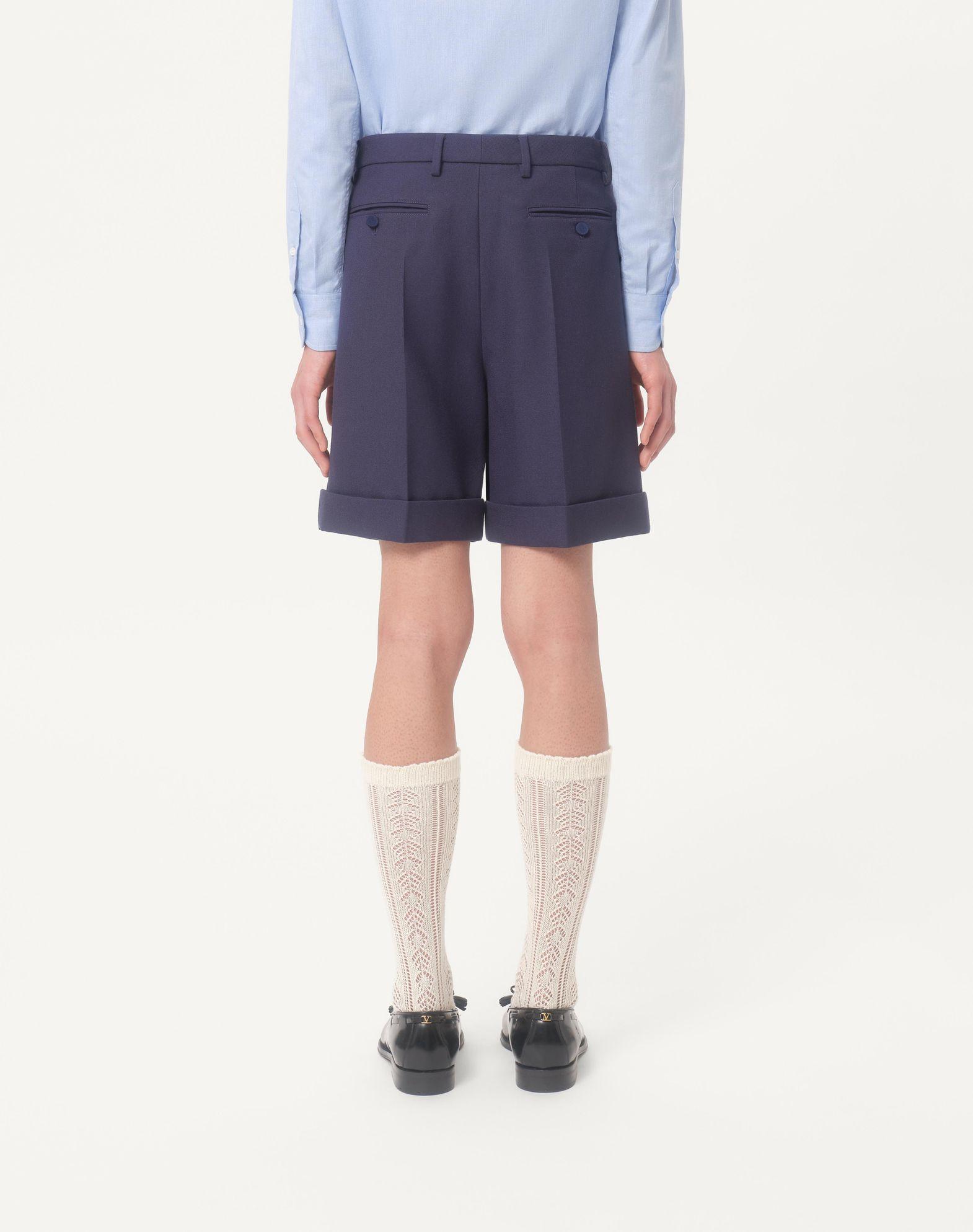 Cuffed Wool Gabardine Bermuda Shorts Product Image