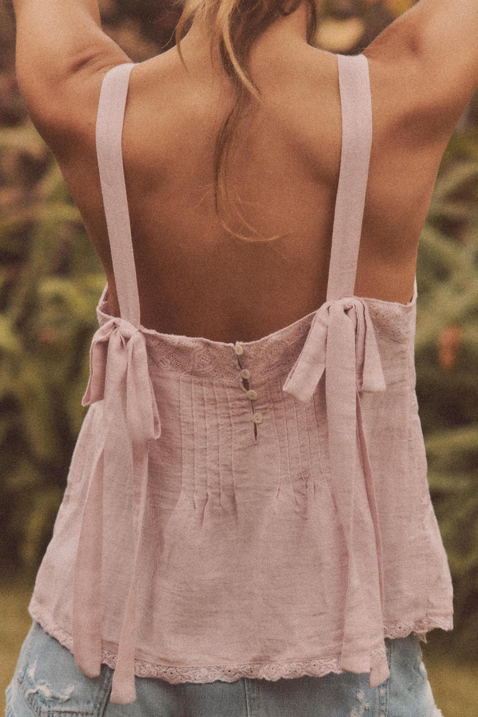 EMBROIDERED STRAPPY CHIFFON TOP Product Image