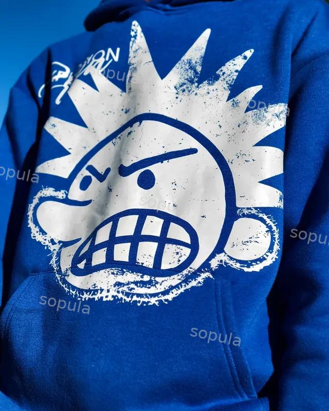 Sopula Casual The Brain Explodes Print Graphic Cotton Pocket Hoodie Product Image
