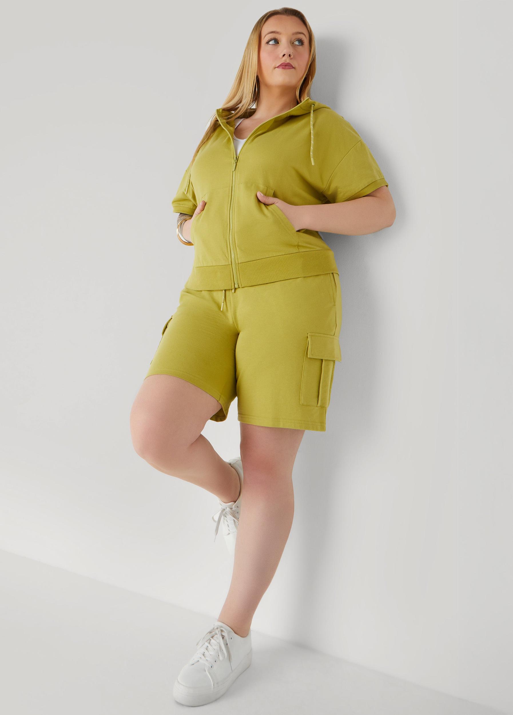 Plus Size Zip Front French Terry Hoodie Ashley Stewart Product Image