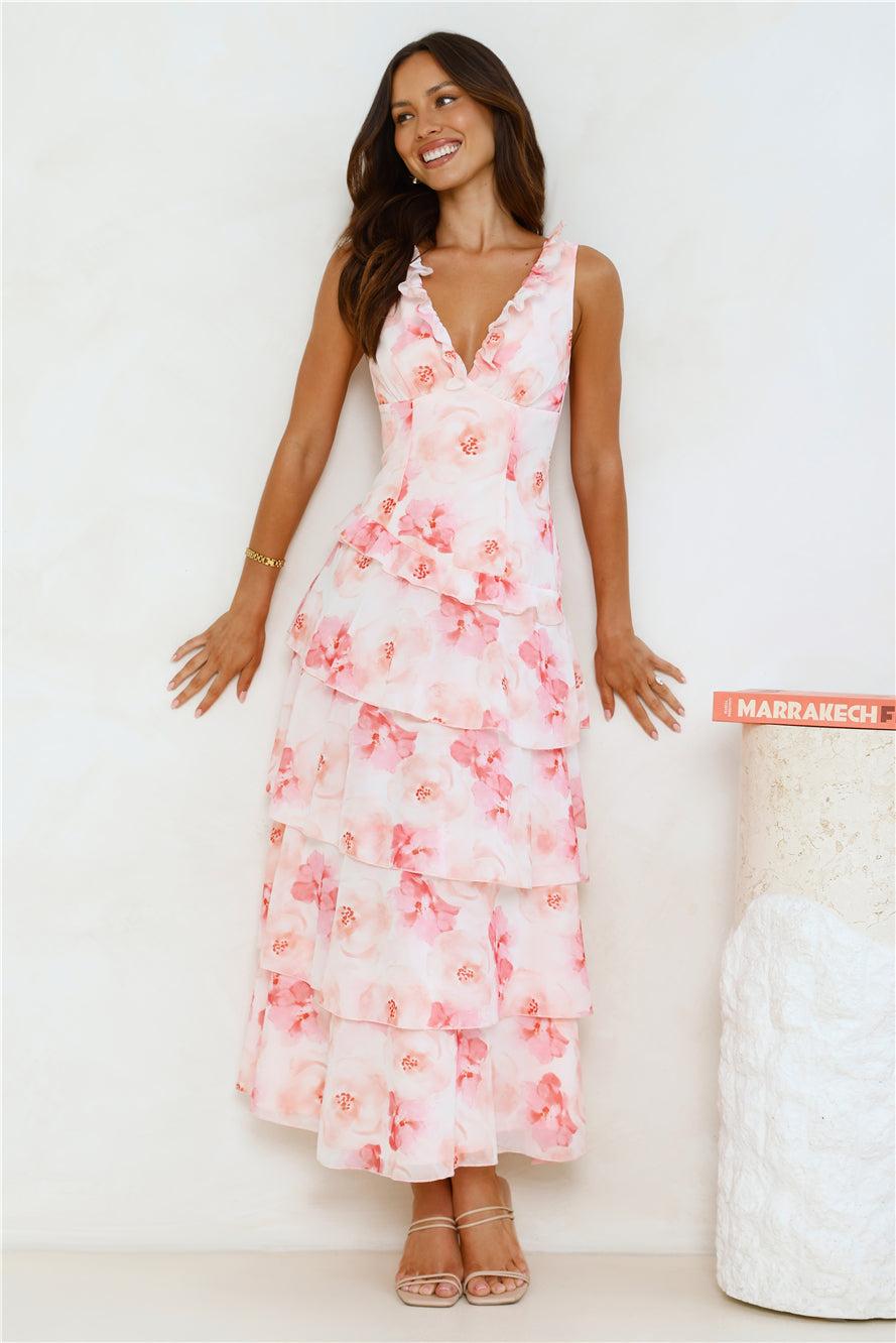 Sunset In Bali Maxi Dress Pink Product Image