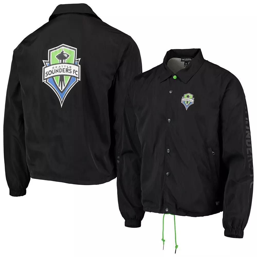 Men's The Wild Collective Black Seattle Sounders FC Coaches Full-Snap Jacket,  Product Image