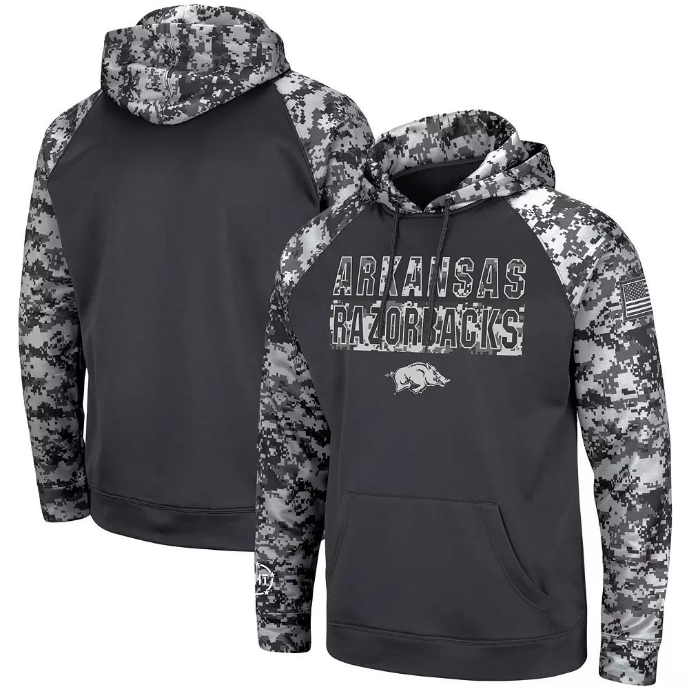 Men's Colosseum Charcoal Kansas State Wildcats OHT Military Appreciation Digital Camo Pullover Hoodie, Size: XL Product Image